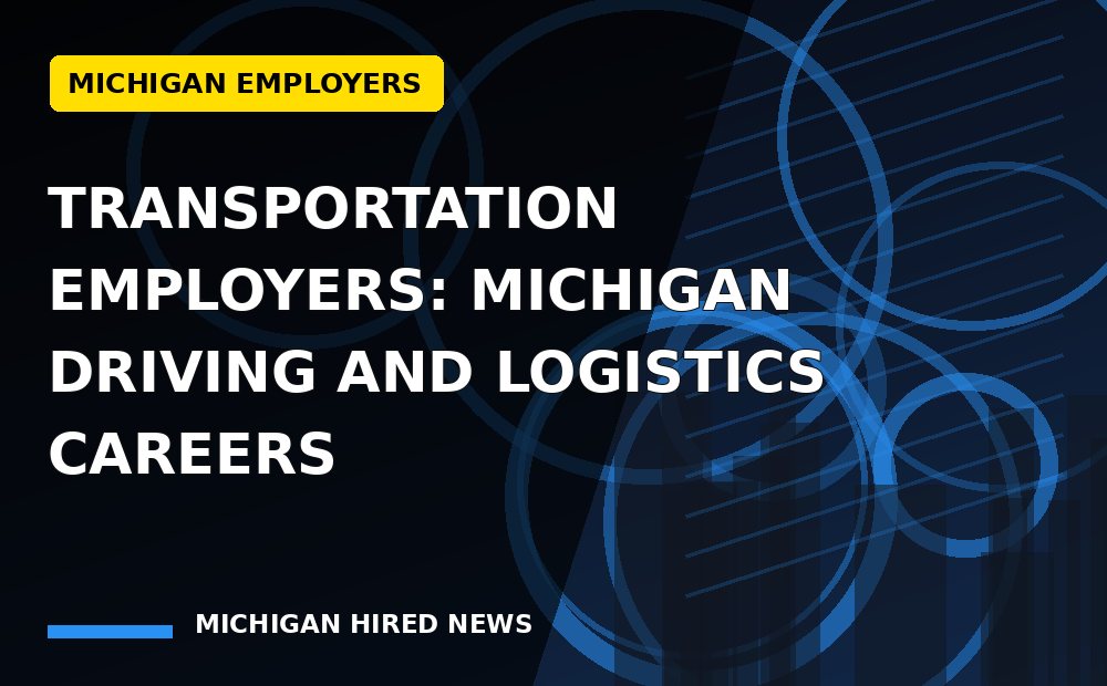 Editorial graphic: Transportation Employers: Michigan Driving and Logistics Careers