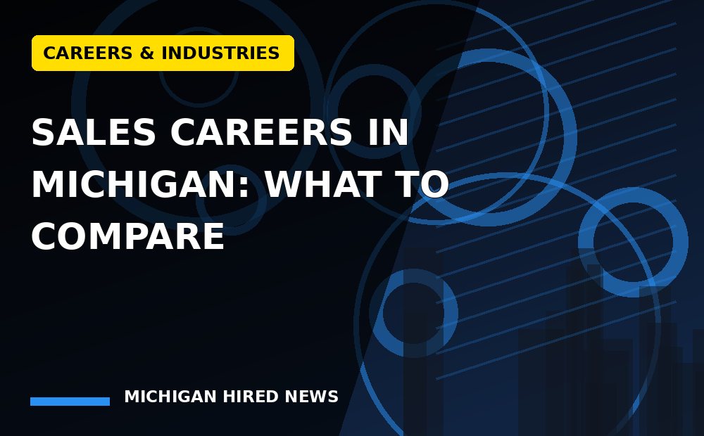 Editorial graphic: Sales Careers in Michigan: What to Compare