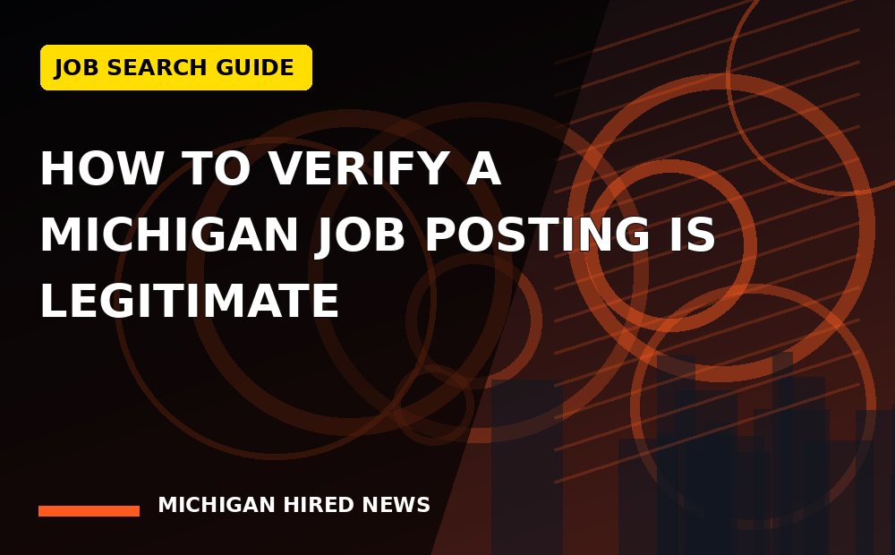 Editorial graphic: How to Verify a Michigan Job Posting Is Legitimate